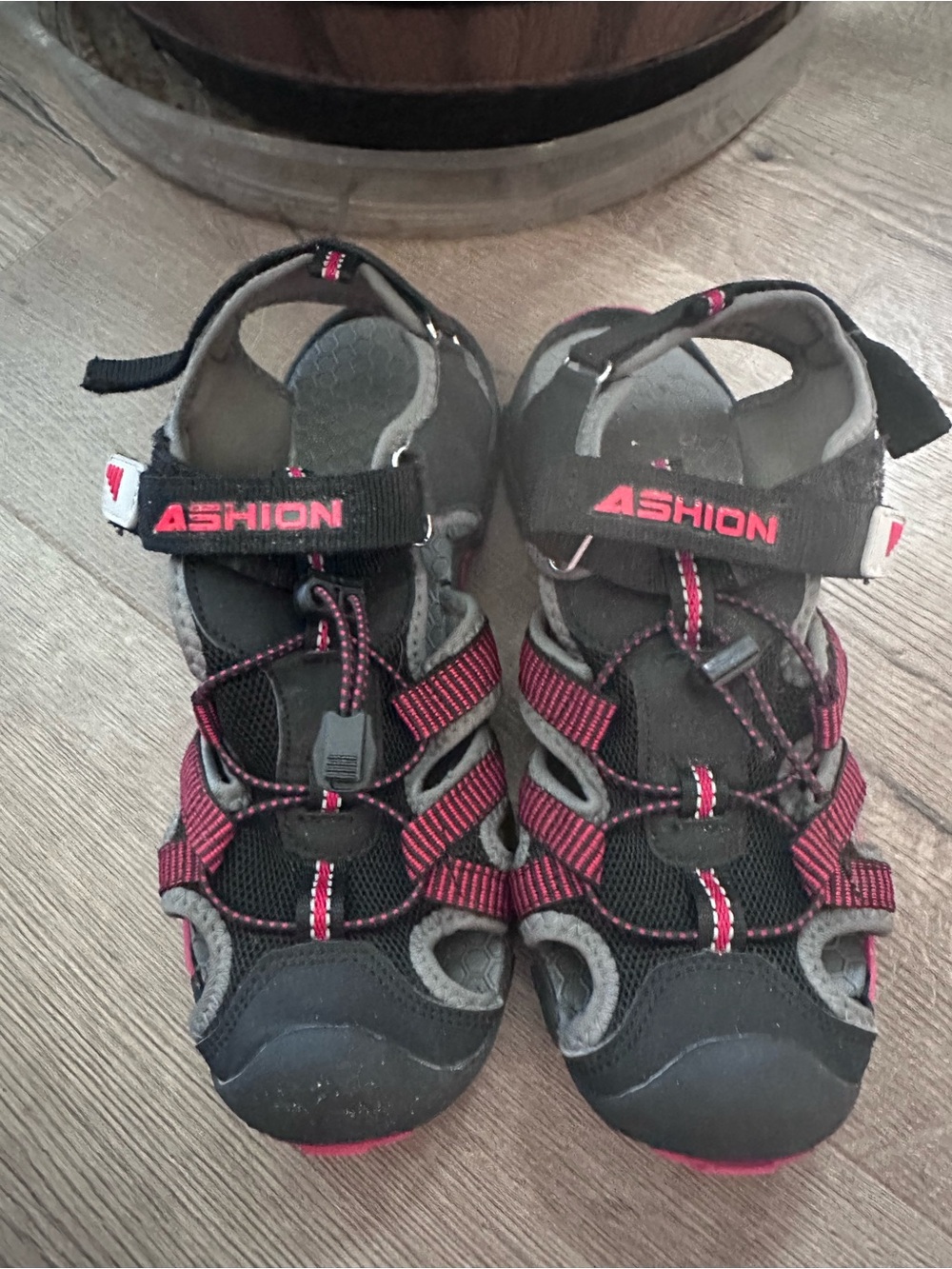 Kids' Black and Red Active Sandals